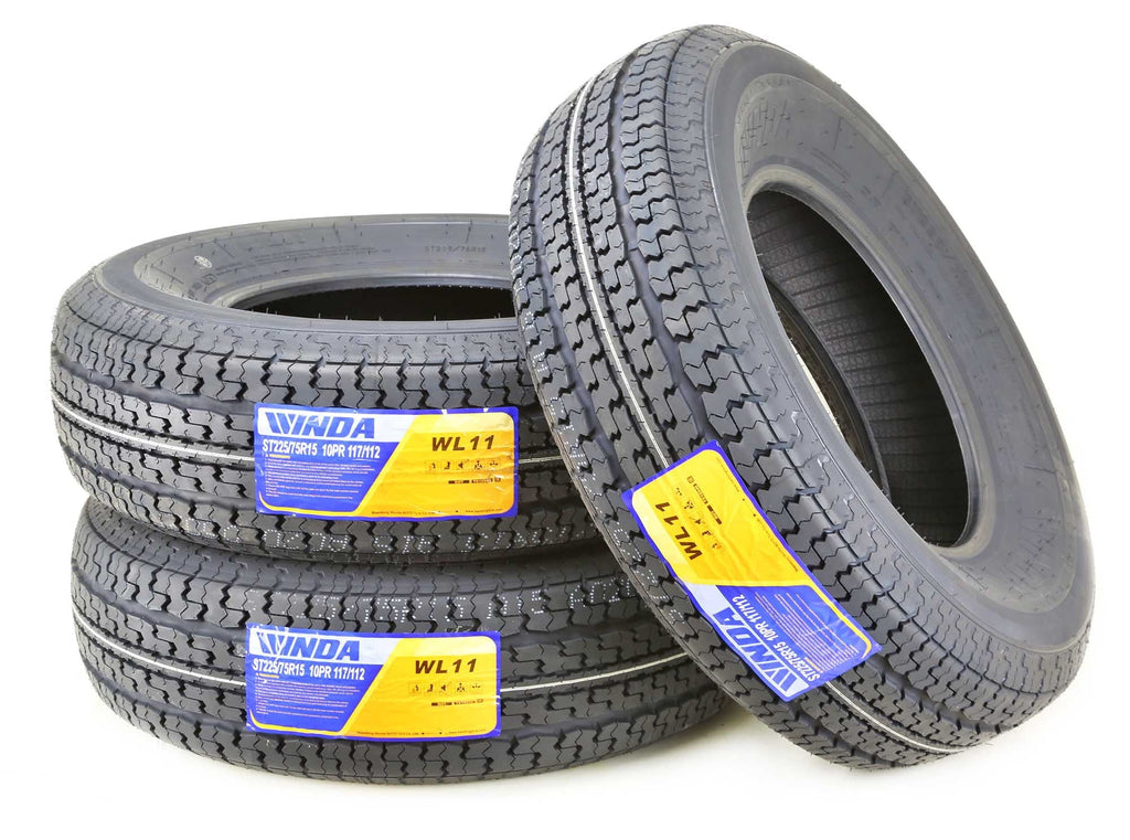 WINDA Premium Trailer Tire ST 225/75R15 Radial 10 Ply Load Range E Steel Belted, Set 4