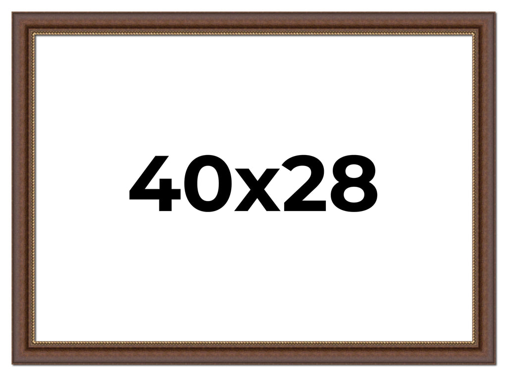 40x28 Bronze Brown Real Wood Picture Frame Width 1.25 inches | Interior Frame Depth 0.75 inches |