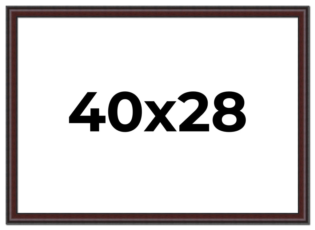 40x28 Bronze Brown Real Wood Picture Frame Width 1.25 inches | Interior Frame Depth 0.75 inches |