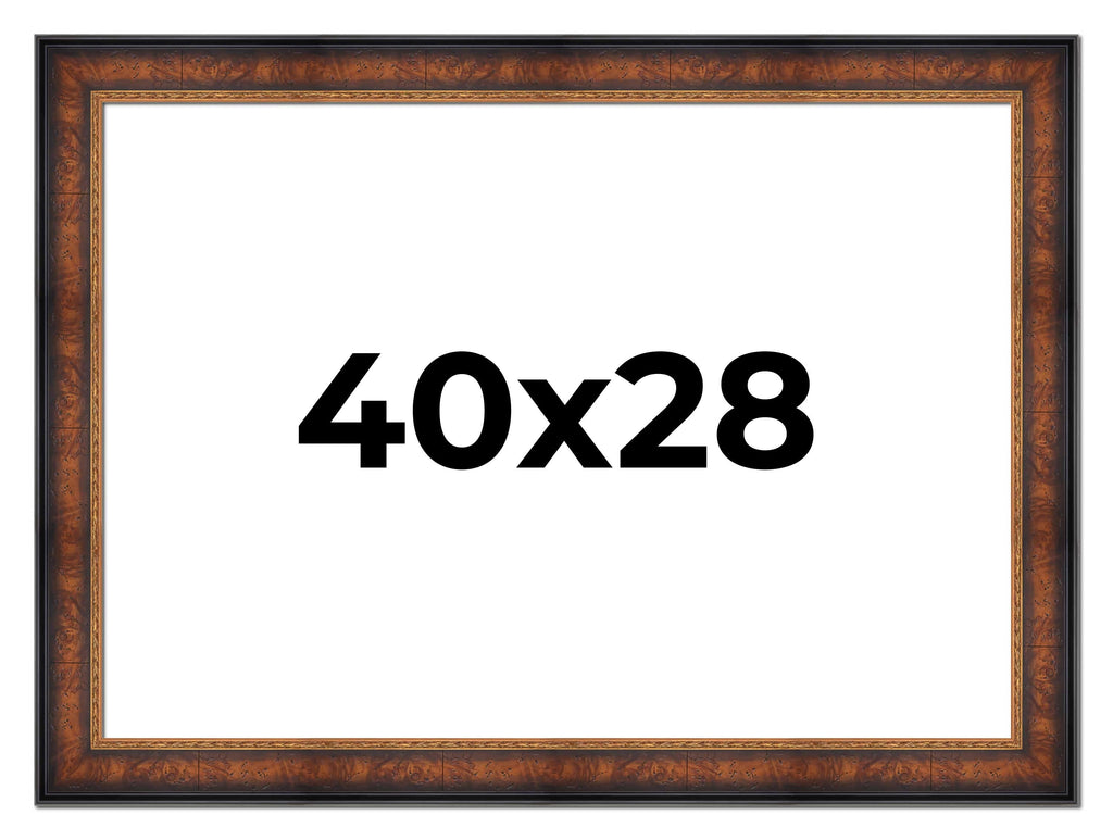 40x28 Bronze Brown Real Wood Picture Frame Width 1.25 inches | Interior Frame Depth 0.75 inches |