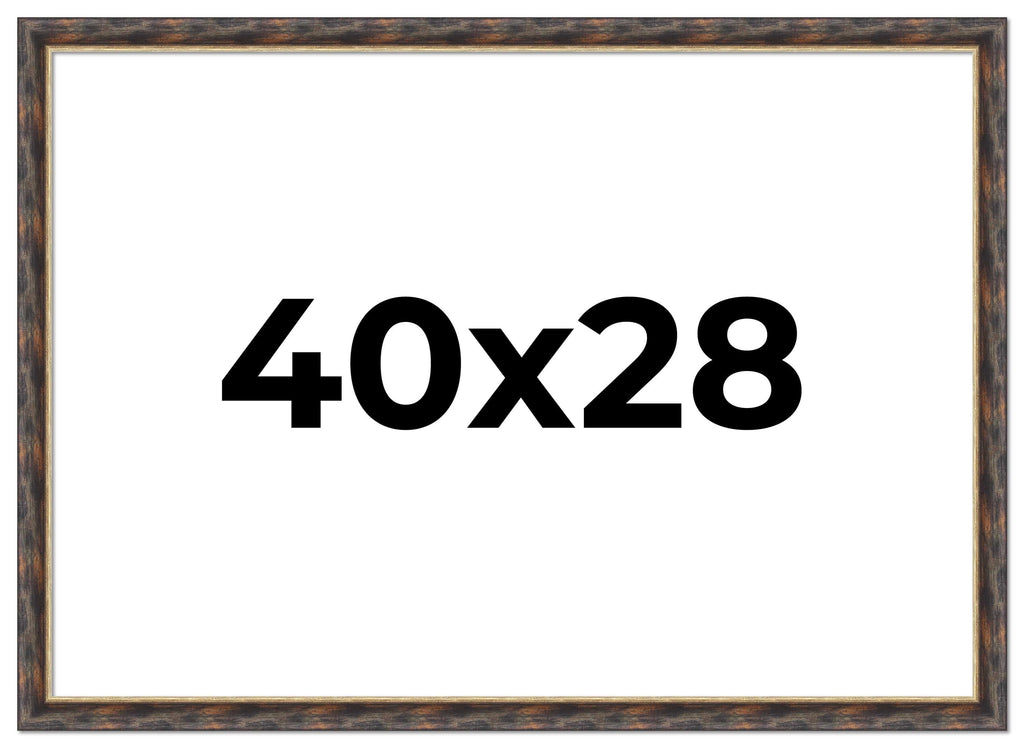40x28 Bronze Brown Real Wood Picture Frame Width 1.25 inches | Interior Frame Depth 0.75 inches |