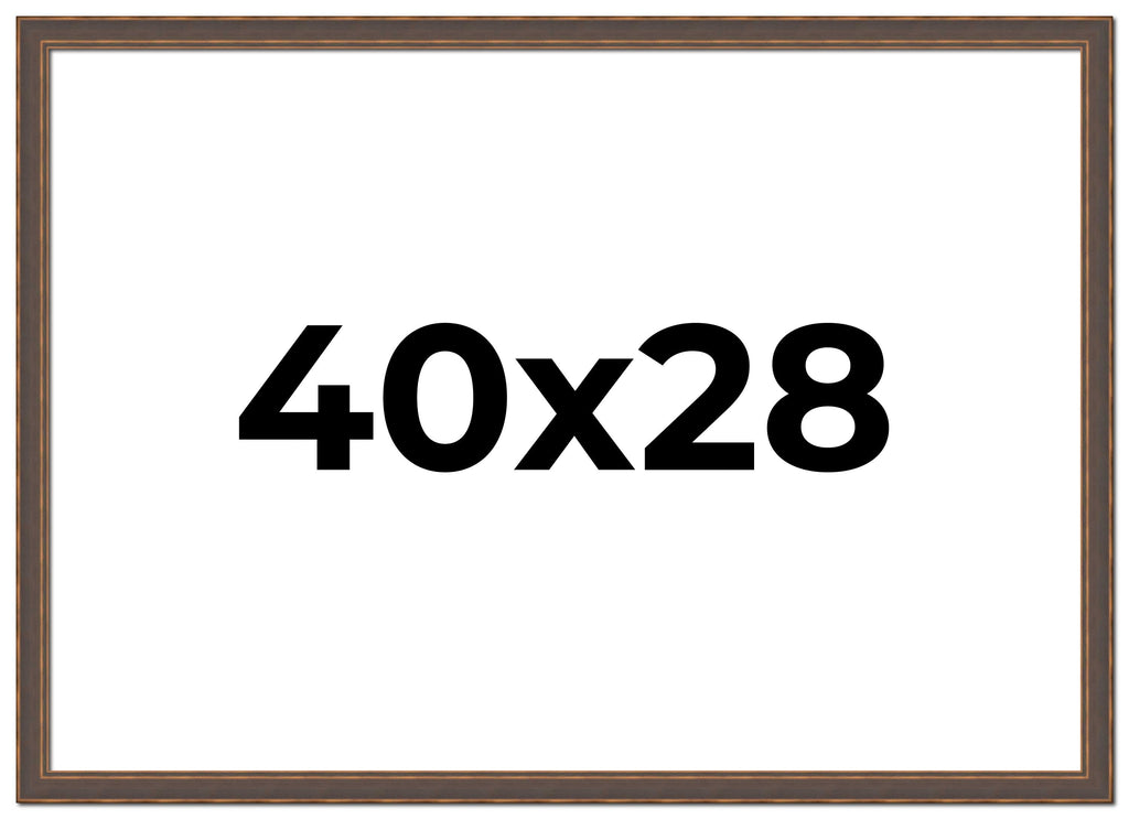 40x28 Bronze Brown Real Wood Picture Frame Width 1.25 inches | Interior Frame Depth 0.75 inches |