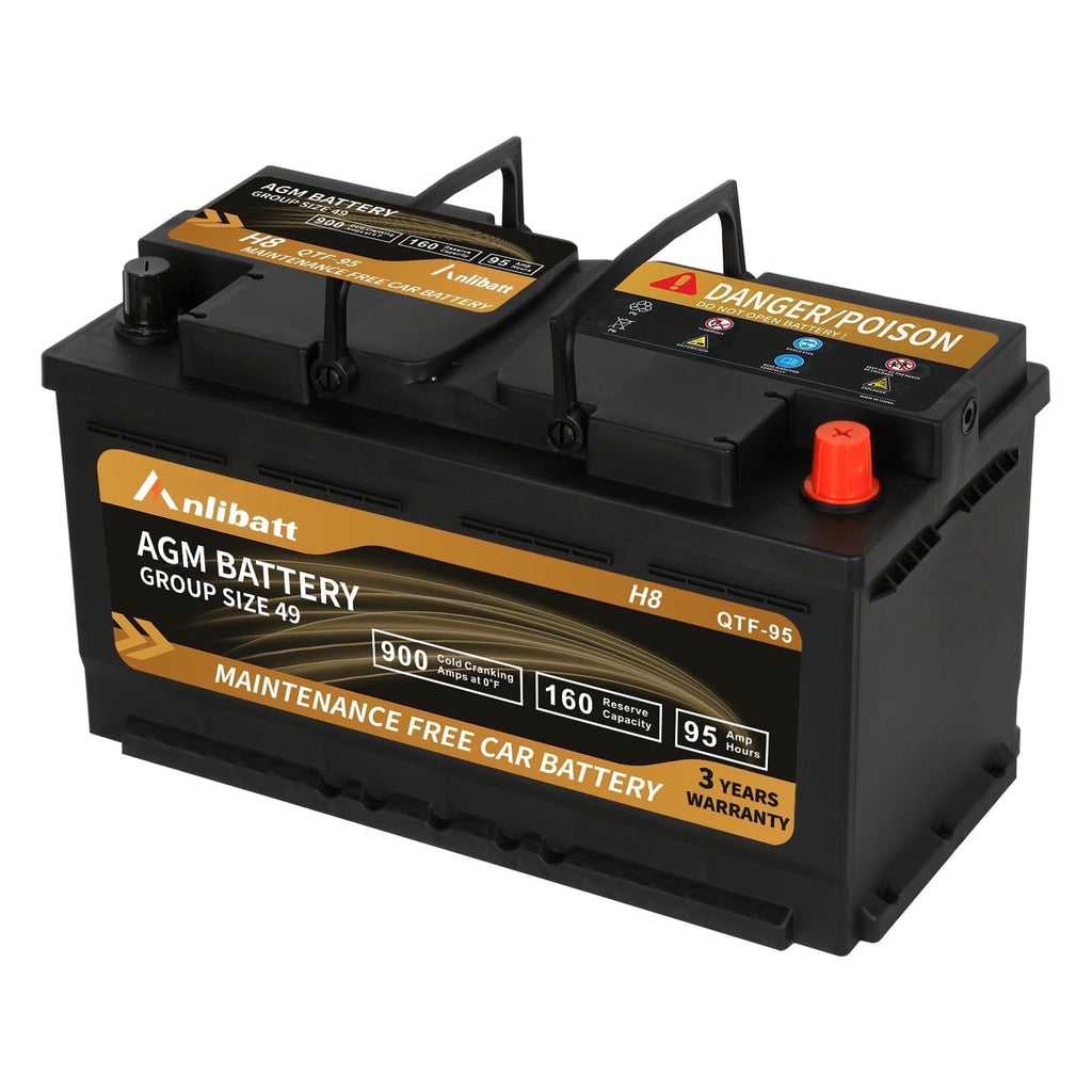 Anlibatt Car AGM Battery Group Size 48 H6 Start Stop Battery 12V 70Ah 760CCA Maintenance Free Rechargeable